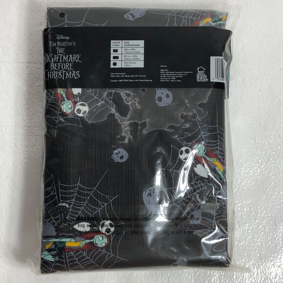 Disney Spooky Nightmare Before Christmas Tablecloth Jack Skellington Rectangle - Picture 3 of 4